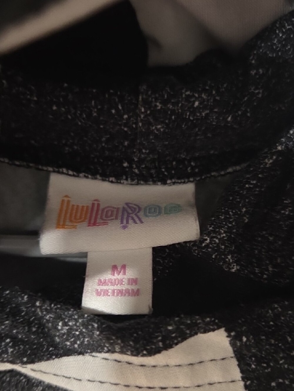 LuLaRoe Black and White Plaid Hooded Pullover - Picture 2 of 3